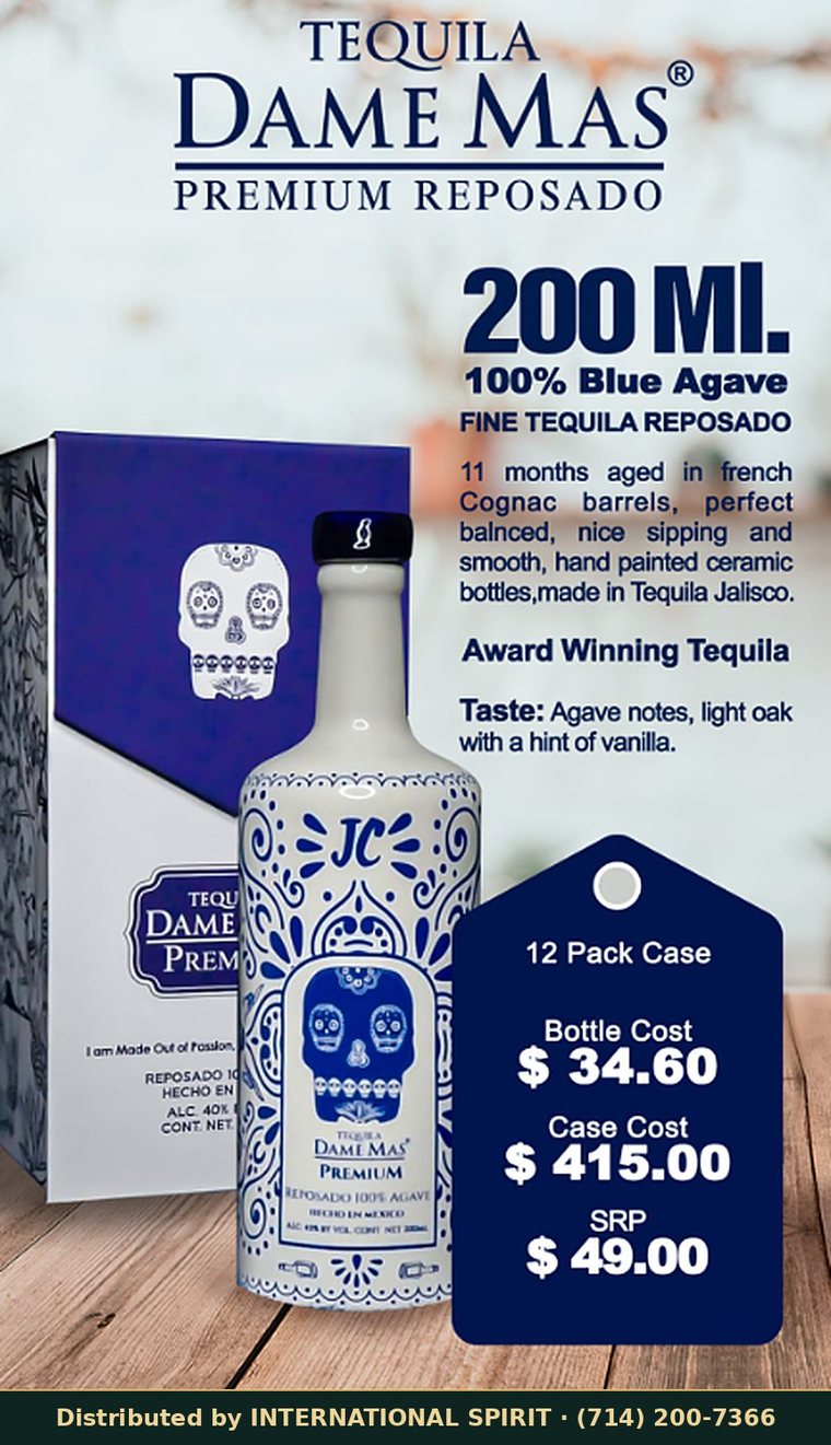 Tequila Dame Más Premium Reposado 200 ml